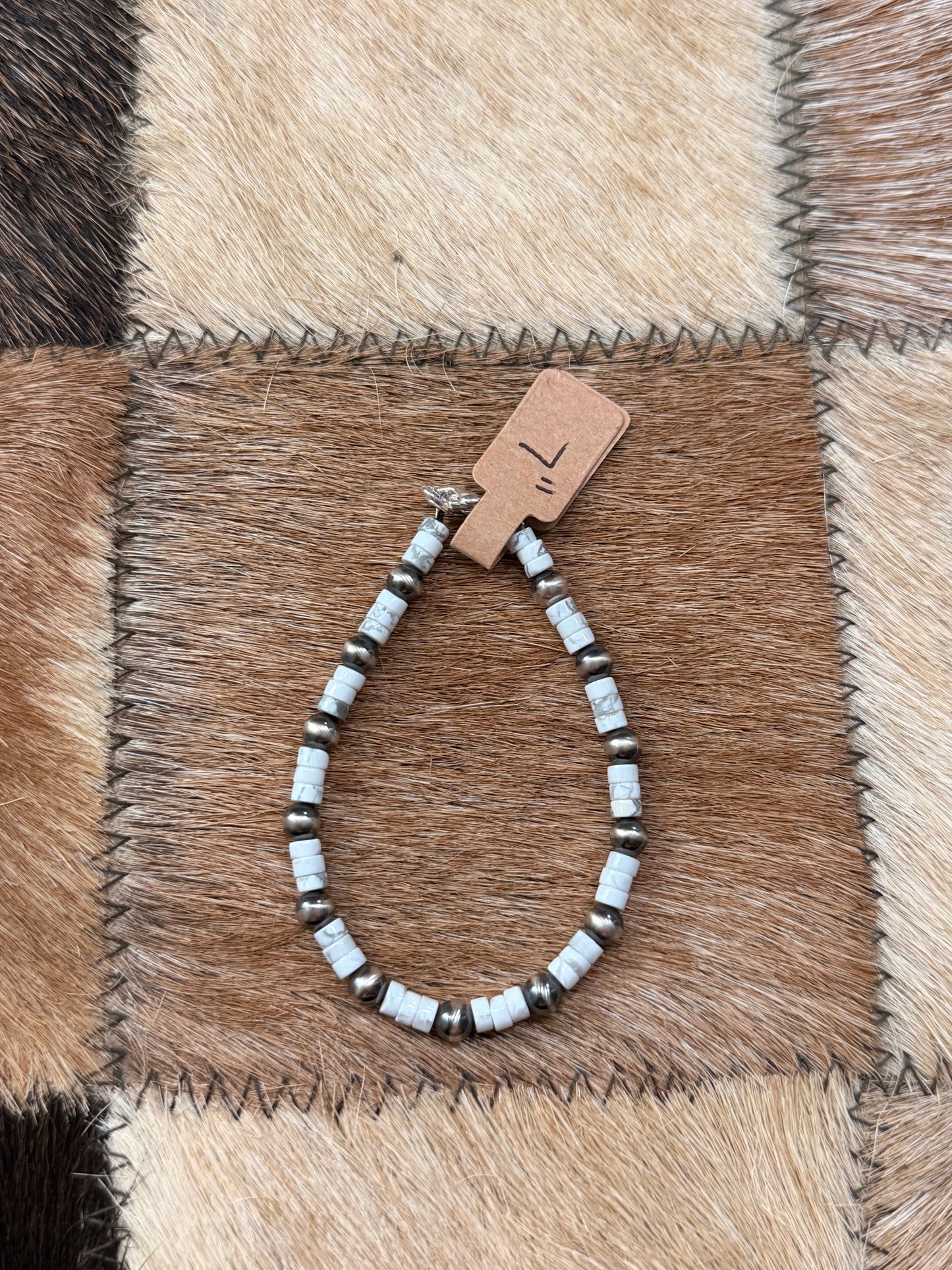 7” 5mm Sterling Silver Pearls with White Buffalo Beads