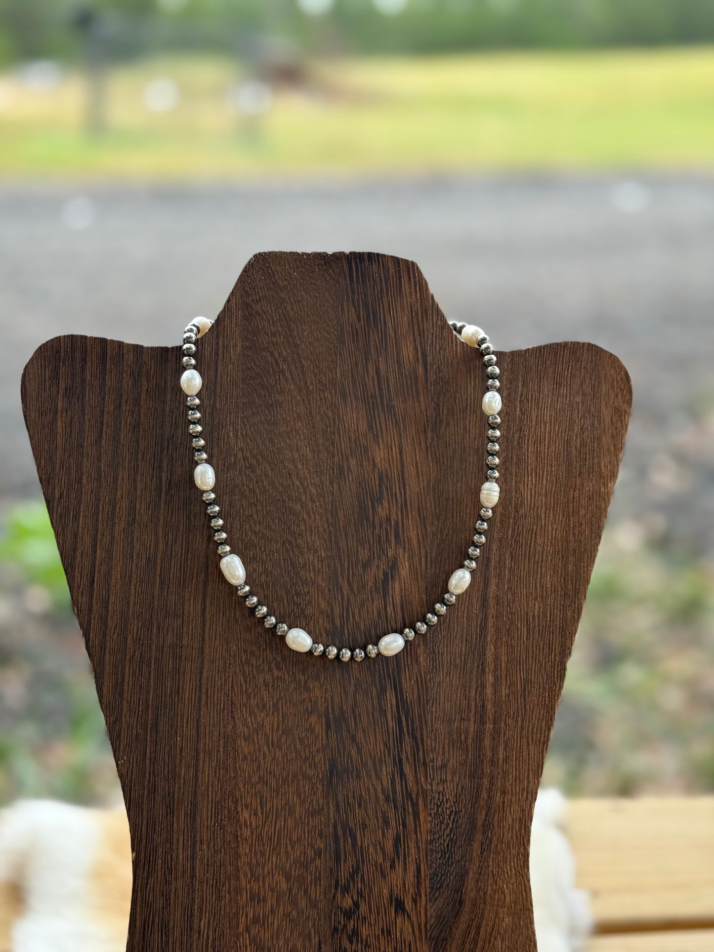 Freshwater Pearl and Sterling Siver Pearl Necklace