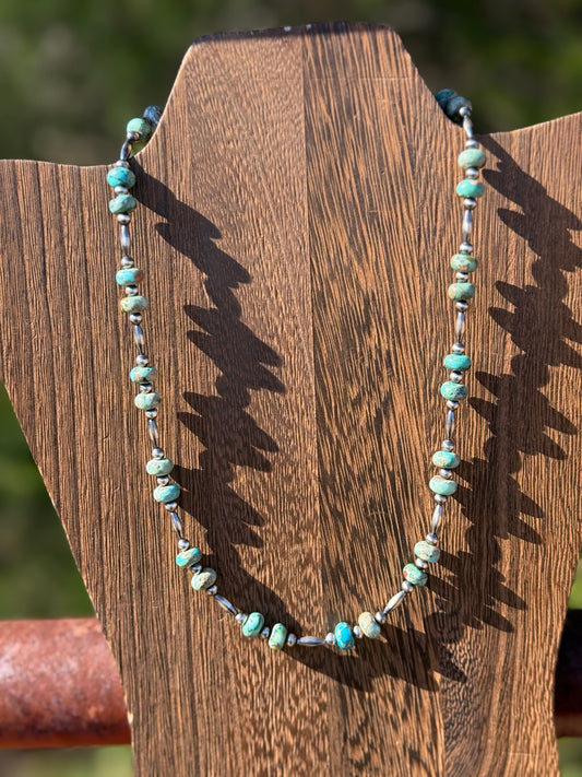 20” 4mm Sterling Silver Pearls with 3x9 Sterling Silver Torpedo Beads and Jasper Saucers