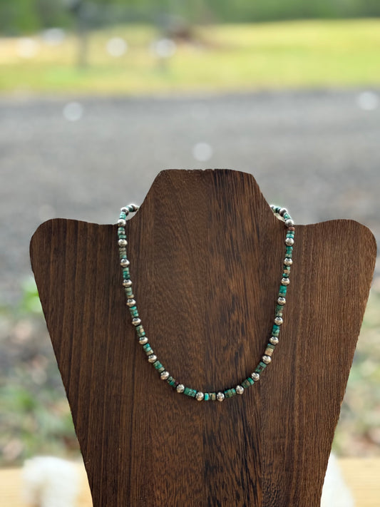 Sterling Silver pearls and Jasper Necklace