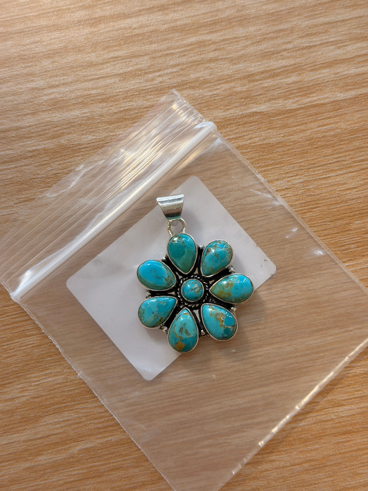 Silver Plated Mojave Turquoise Pendant
