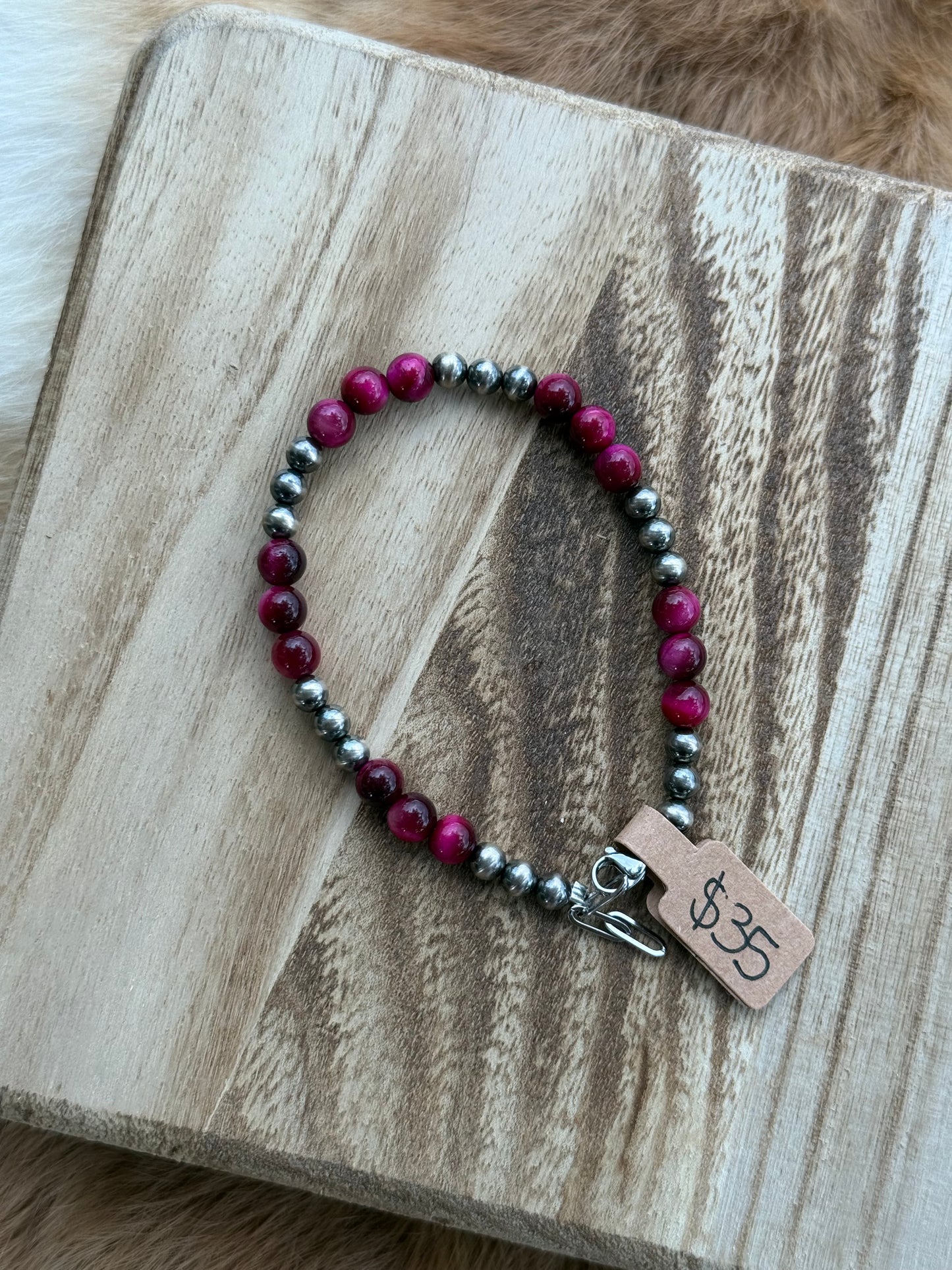 5mm sterling silver pearls and tigers eye (clasp)