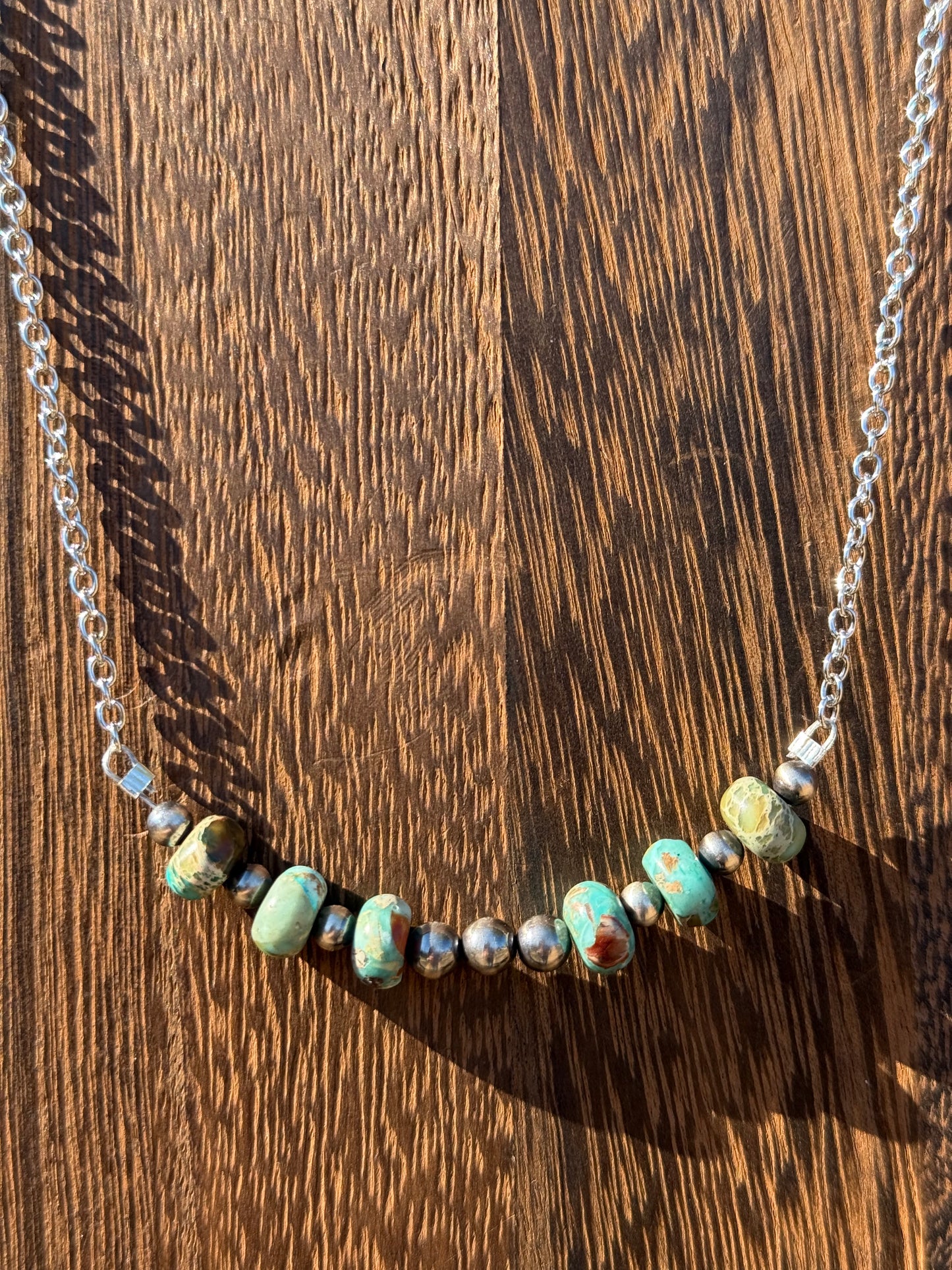 18” 4/5mm Sterling Silver Pearls and Jasper Saucers