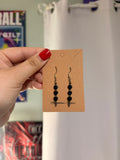 Black Onyx Hearts Dangle Earrings