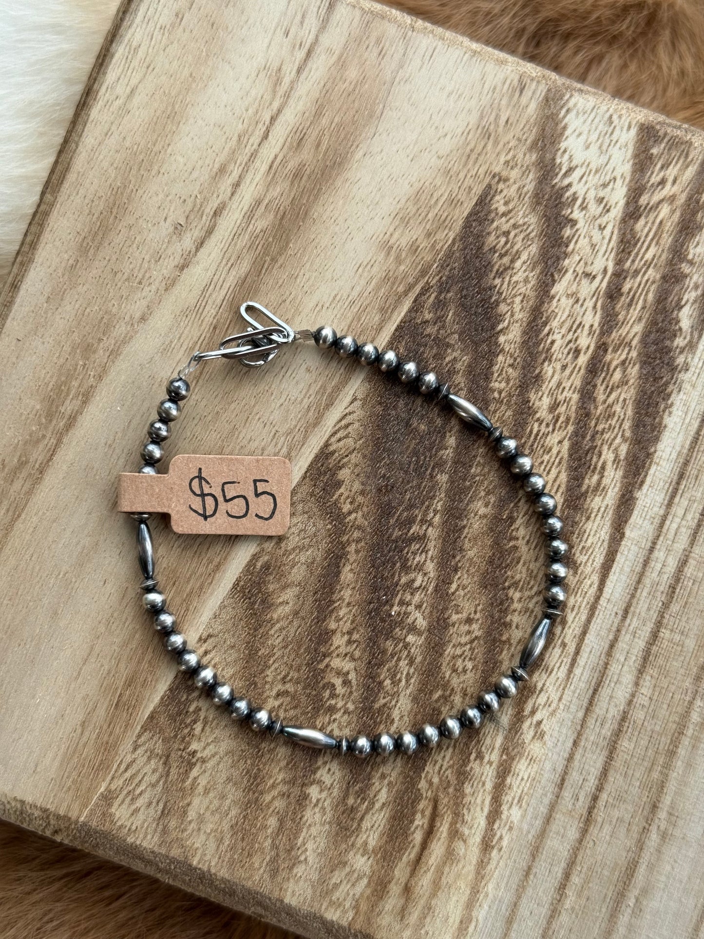 4mm and 3x9 torpedo sterling silver pearls and saucer beads (clasp)