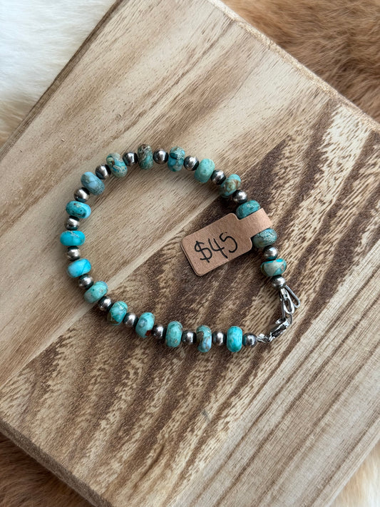 5mm sterling silver pearls and jasper (Clasp)