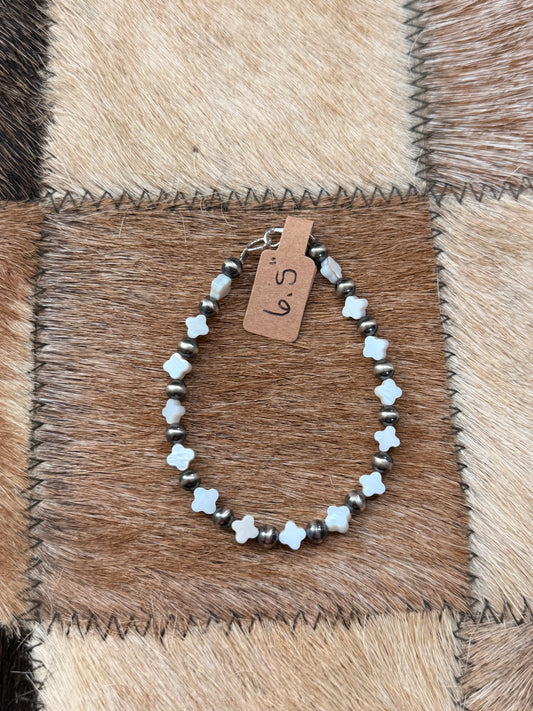 6.5” 5mm Sterling Silver Pearls with Shell Beads