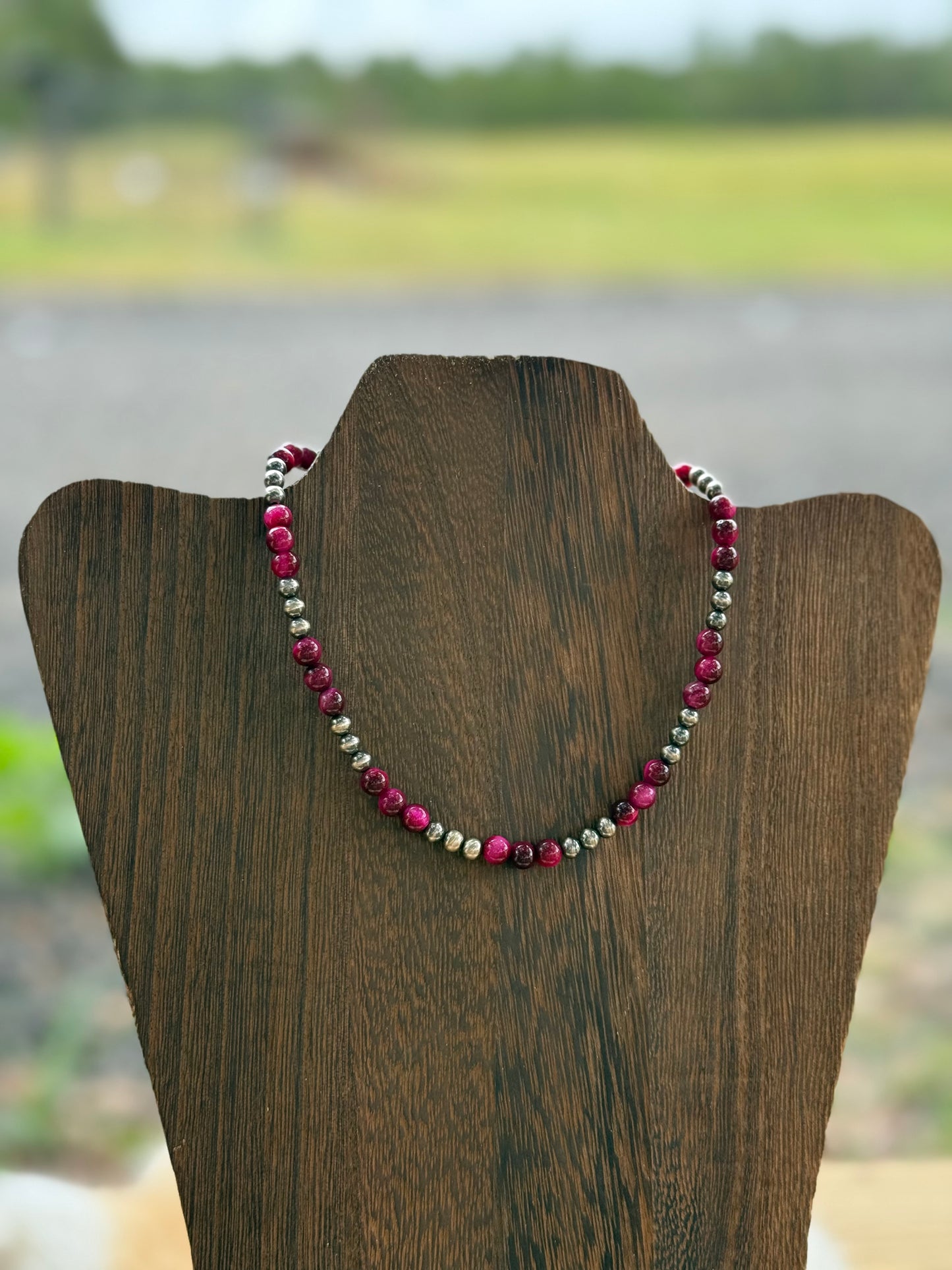 Tiger’s Eye and Sterling Silver pearl Necklace