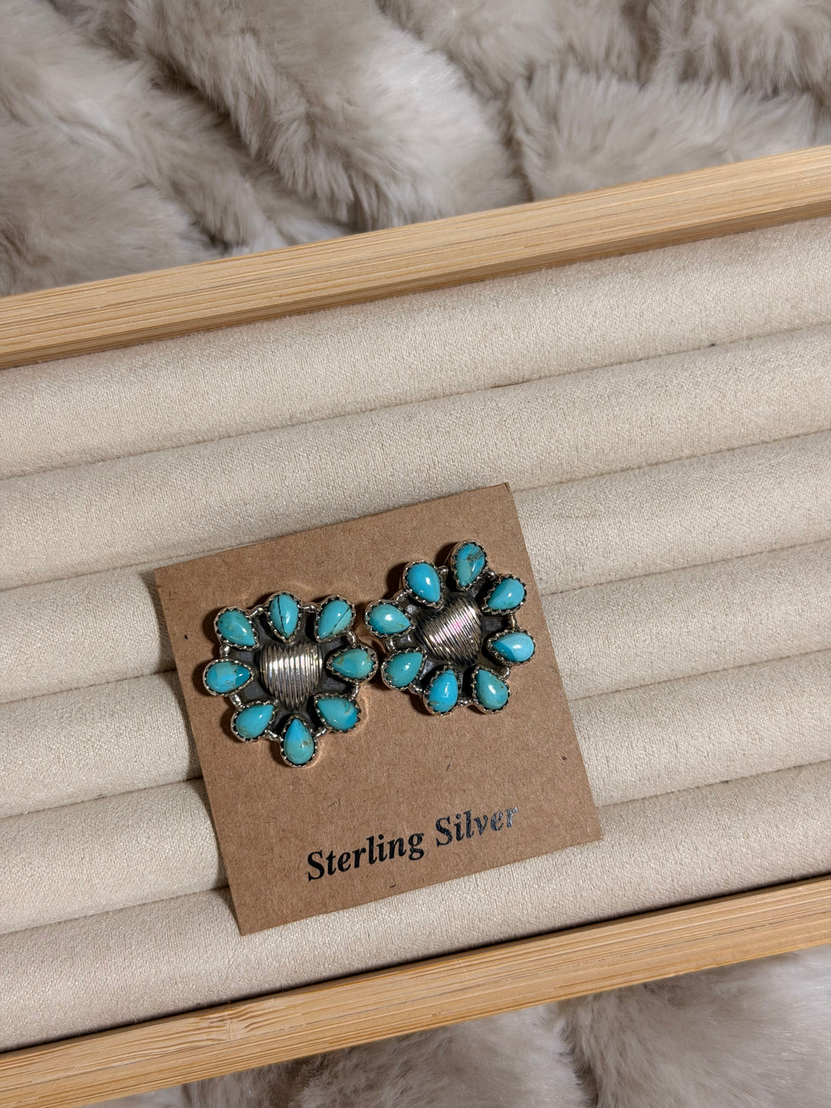 Mojave Turquoise Cluster Studs