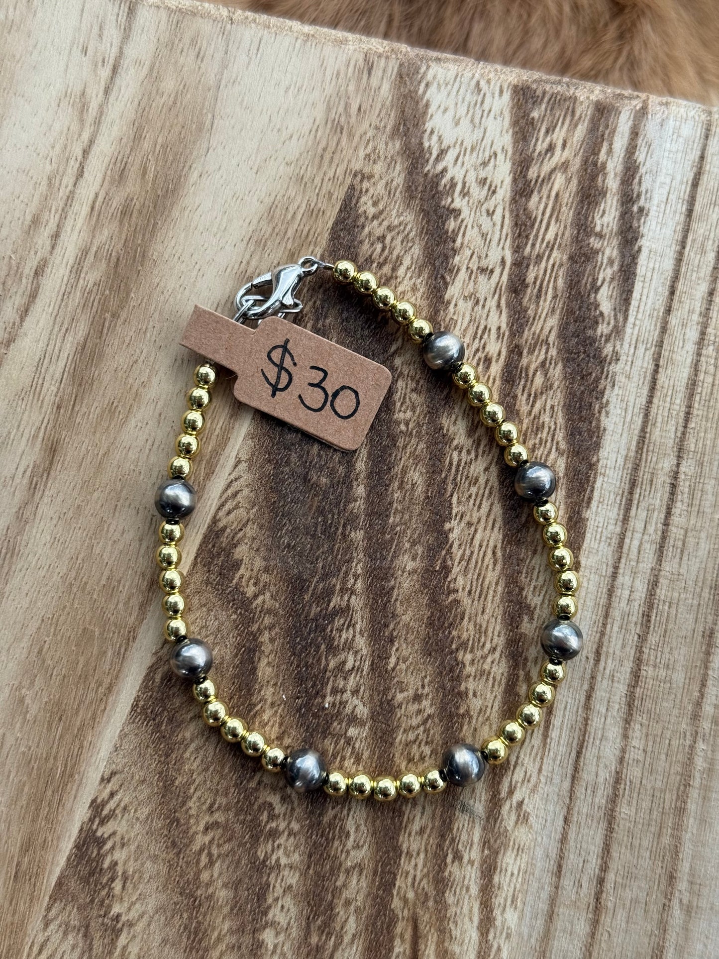 6mm sterling silver pearls and gold filled beads (clasp)