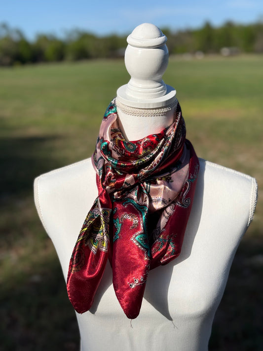 Red and Teal Wild Rag
